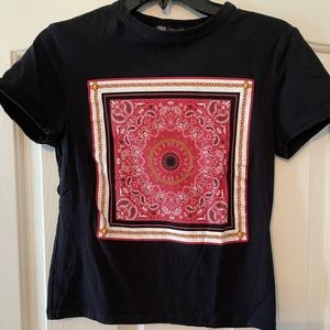 Zara Black Graphic Tee